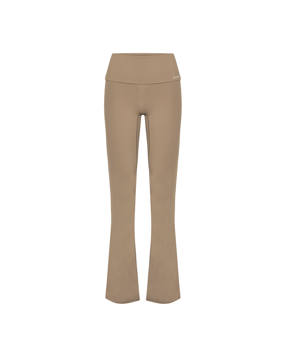 Neaty Fold Over Flare Pants - Sand Beige