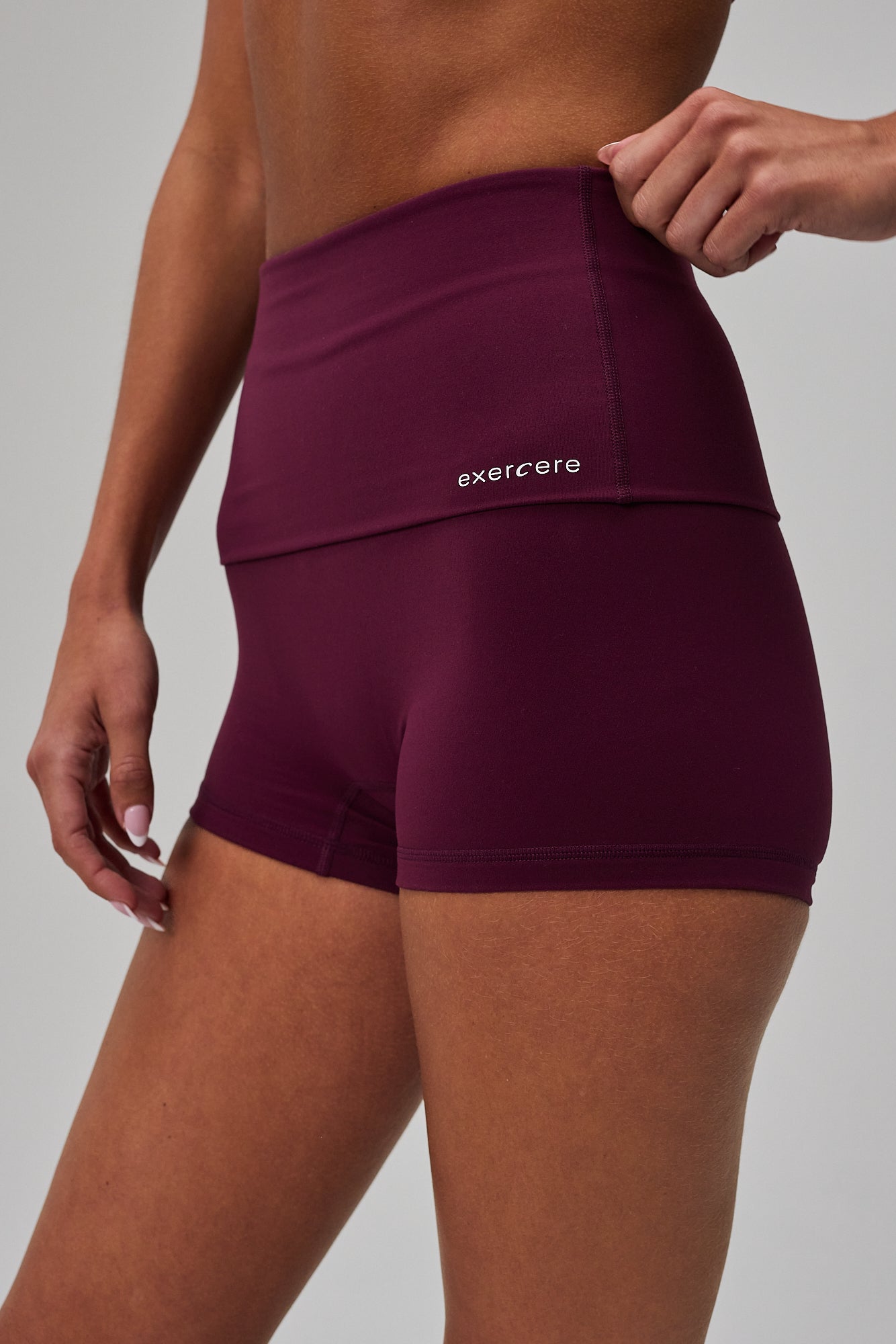 Neaty Fold Over Shorts - Deep Plum
