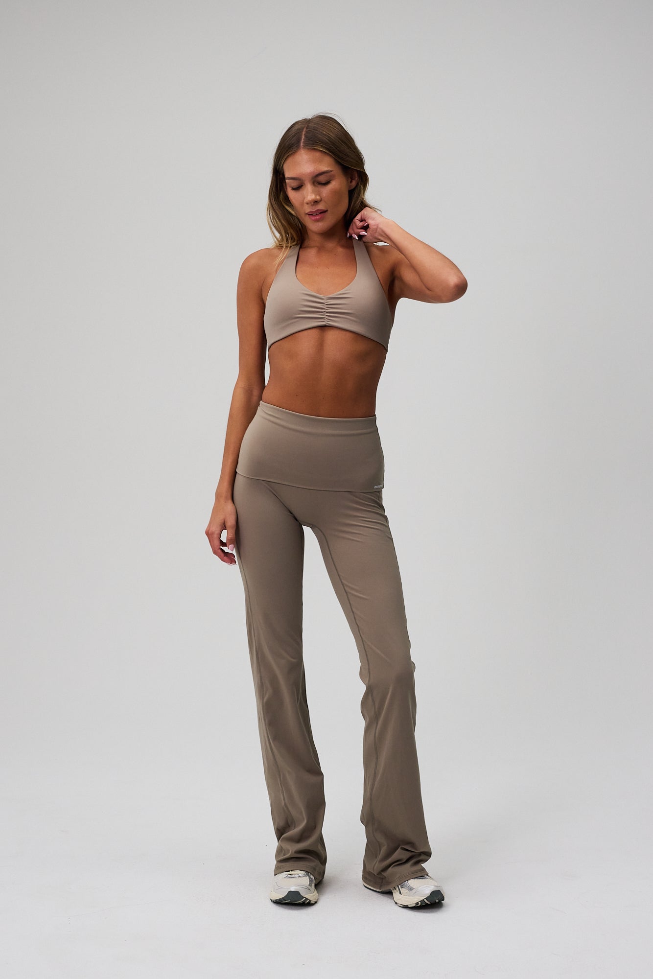 Scrunch Halter Bra - Sand Beige
