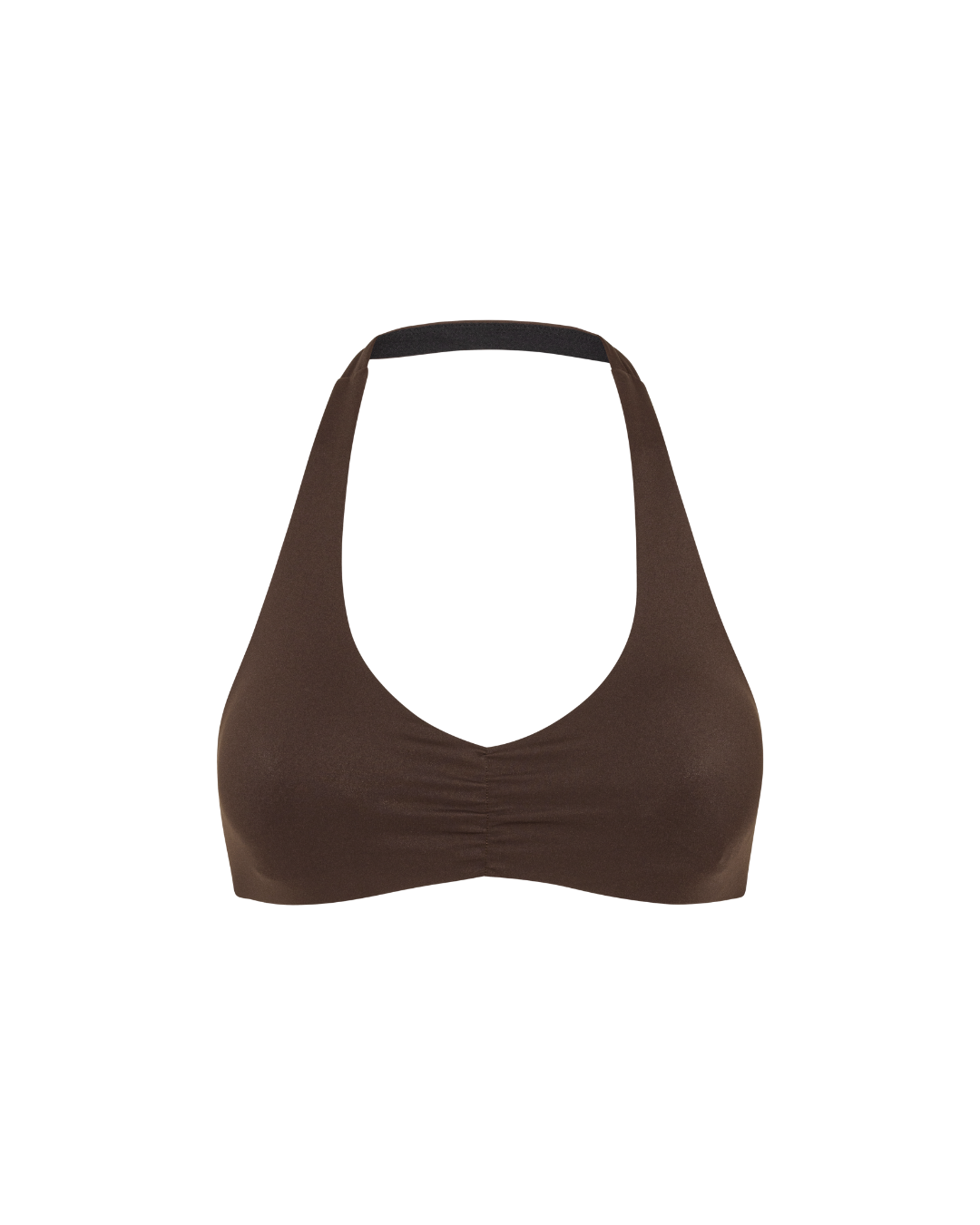 Scrunch Halter Bra - Pecan Brown