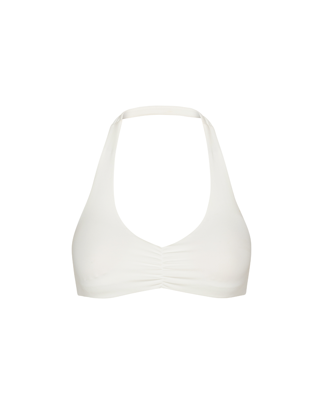 Scrunch Halter Bra - White